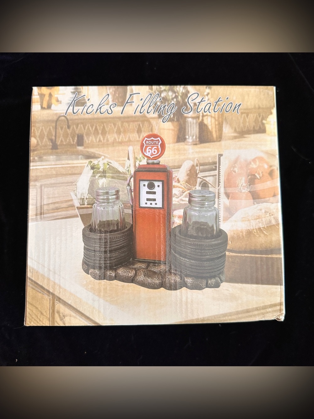 Route 66 Red Gas Pump Salt & Pepper Shaker Set
